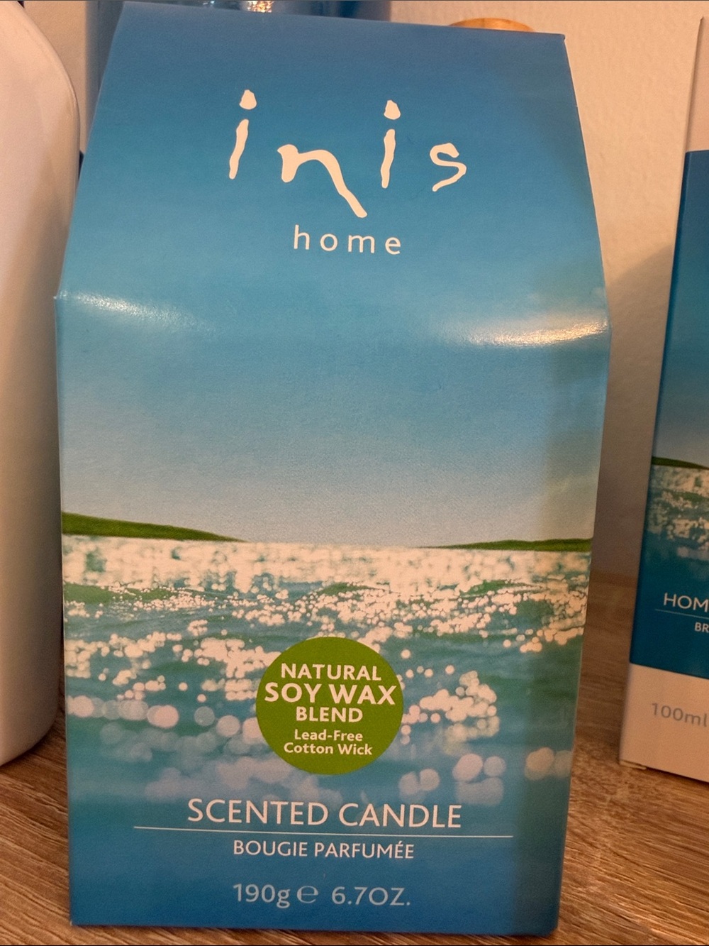 Inis Home Blue Scented Candle - Natural Soy Wax Blend